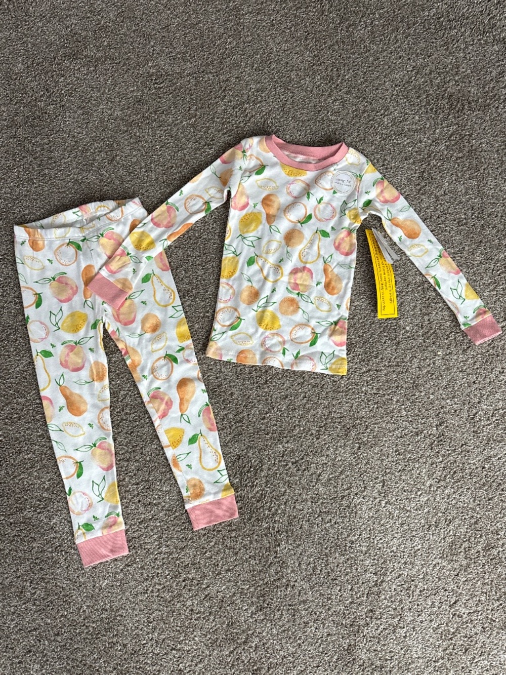 Burt’s bees baby snug fit comfort stretch fruit pajama pants long sleeve set NWT